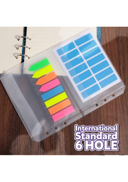 A5 4 Cepler-6Pcs Tarzı A5 6 Halka Dosya Cepi 3 Çeşit - Fermuarlı Zarf Ve 2 Cepli Dosya Çantası Ve Filofax Düzenleyici Için 3 Ayrı Cep - (Yurt Dışından)