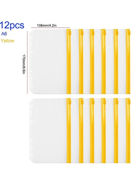 Koyu Haki Stili A5 A6 A Dosya Cebi Fermuarlı Dosya Klasörleri 6 Halkalı Defter Dosyası Için Su Geçirmez Pvc Yaprak Kılıf Belge Saklama Çantaları (Yurt Dışından)
