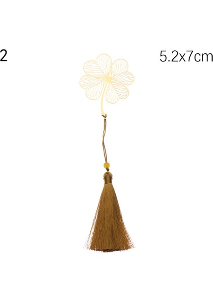 Tip 2 Stili Çin Tarzı Antika Yaprak Metal Ayraç Damarsız Akçaağaç Yapraklı Püsküllü Kayısı Yaprağı Kitap Ayraçı Mücevherat Kitap Tutucu (Yurt Dışından)