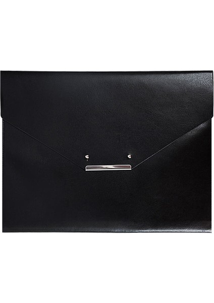 Siyah Stil Manyetik Toka Padfolio Fichario Dosya Klasörü Iş Çantası Organizatör Yönetici Dolabı Pu Deri Ofis Çantası (Yurt Dışından)