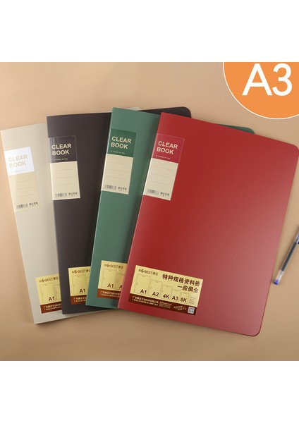 Kırmızı Stil A3 Cep Dosya Albümü Resimler Belgeler Çanta 8K Klasör Sanat Koleksiyonu Organizer Ofis Öğrenci Malzemeleri (Yurt Dışından) modelleri