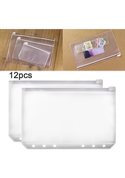 Beyaz-1 Adet Tarzı Pratik Temiz Pvc A5 A6 A7 Dosya Cebi Saydam Fermuarlı Klasörler 6-Halkalı Defter Dosyaları Rapor Klasörü Için (Yurt Dışından)