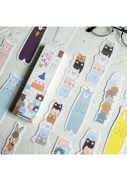 Yeşil Stil Sevimli Çizgi Film Okuyan Kediler Kağıt Ayraç Sayfa Tutucu Mesaj Etiket Kartları Okul Ve Ofis Malzemeleri Öğrenci Kırtasiye (Yurt Dışından)