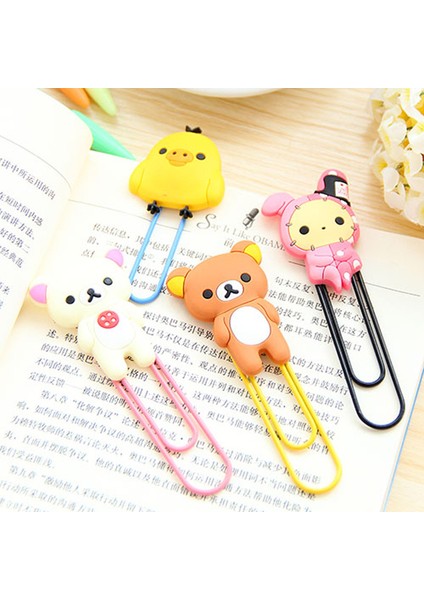 No.3 Tarzı Sevimli Karikatür Kawaii Rilakkuma Serisi Ayraç Kelepçe Not Tutucu Kağıt Kelepçesi Okul Ofis Malzemesi Ayraç- (Yurt Dışından) modelleri