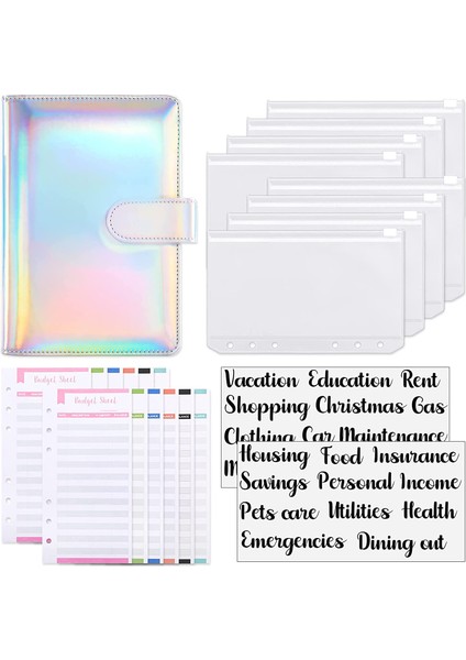 A6-Cyan Mavi Stili A6 Bütçe Cüzdanı Defteri İle Nakit Zarflar Sistemi, Gider Bütçe Tabloları, Kategori Etiketleri, Bütçeleme Ve Para Biriktirme Için (Yurt Dışından)