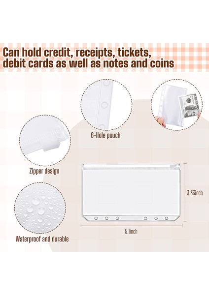 Parlak Mor Tarzı A7 Yumuşak Pvc 6-Halkalı Dosya Kapağı İle Cüzdan Cebi Ve 2 Sayfa Nakit Zarf Etiketi Içeren Tasarruf Bütçe Planlayıcı Için Mini Dosya Cebi (Yurt Dışından)