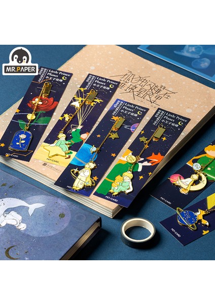 E Stili Bay Kağıt 6 Tasarım Zincir Tipi Metal Ayraç Tutucu Küçük Prens Gezegen Serisi Yaratıcı Dekoratif Ayraç Ofis Malzemeleri - (Yurt Dışından) fiyatları