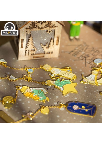 E Stili Bay Kağıt 6 Tasarım Zincir Tipi Metal Ayraç Tutucu Küçük Prens Gezegen Serisi Yaratıcı Dekoratif Ayraç Ofis Malzemeleri - (Yurt Dışından) modelleri