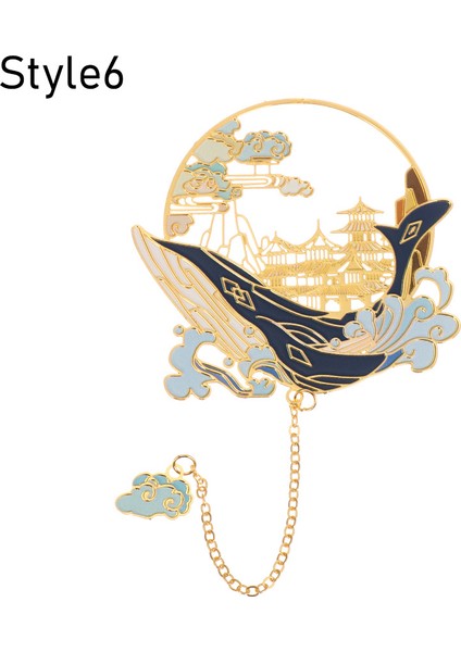 Stil 6 Stili Çin Tarzı Pirinç Ayraç Püskül Kolye Retro Kitap Klipsi Metal Sayfalama Işareti Öğrenci Kırtasiye Okul Ofis Malzemeleri (Yurt Dışından)