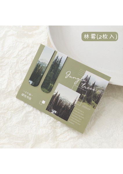 C Stili Öğrenciler Için 2 Parça Alacakaranlık Orman Manzara Manyetik Kitap Işaretcileri Seti (Yurt Dışından)