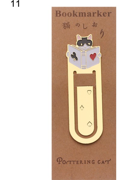 No.11 Stili 1 Adet Sevimli Kediler Okuma Altın Kaplama Metal Karikatür Hayvan Ayraç Kırtasiye Kitap Klasörü Ofis Okul Malzemeleri (Yurt Dışından)