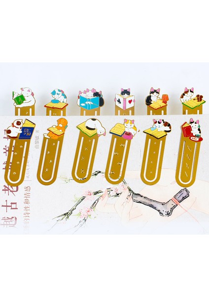 Ben Stil Sevimli Karikatür Kedi Kitap Ayracı Metal Kitap Iğnesi Okul Öğretmen Sayfa Tutucu Ofis Malzemeleri Sevimli Kırtasiye (Yurt Dışından) fırsatları