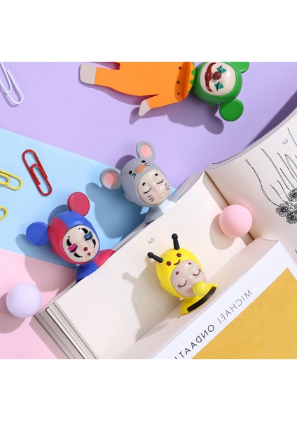 Palyaço Çocuk Stili Sevimli 3D Hayvan Ayraç Kawaii Kedi Köpek Kitap Ayracı Pvc Okuma Işareti İle Renkli Kutu Kırtasiye Okul Malzemeleri Çocuklar Kızlar ler (Yurt Dışından) fiyatları