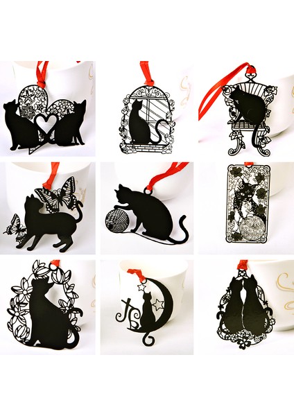 Kelebek Tarzı 1 Adet Siyah Kedi Kitap Ayracı Kırmızı Ip Retro Metal Ayracı Benzersiz Okuma Kırtasiye Ofis Okul A6927 (Yurt Dışından) fiyatları