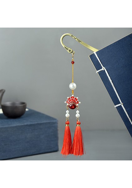 Glod Tarzı Ezone Antika Metal Ayraç Pekin Opera Yüzü Ayraç El Yapımı Renkli Püsküllü Boncuklu Vintage Zarif (Yurt Dışından) fırsatları