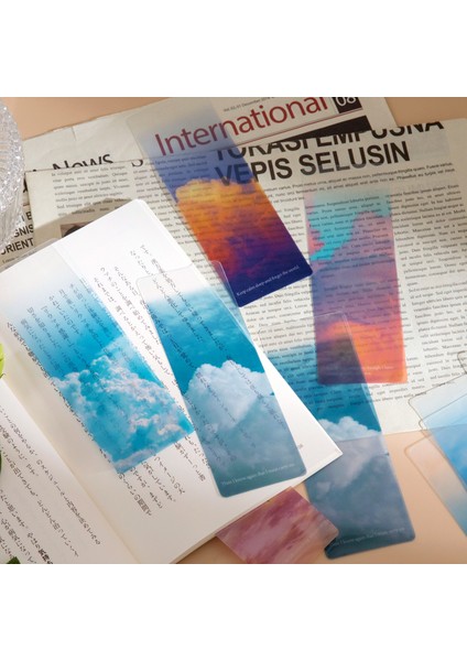 D Stili Bulutlu Gökyüzü Ayraçları Şeffaf Kitap Ayraçları Eşsiz Kişiselleştirilmiş Kitap Sayfa Işaretçileri Öğretmenler Kız Ofis Okul si (Yurt Dışından) indirimleri