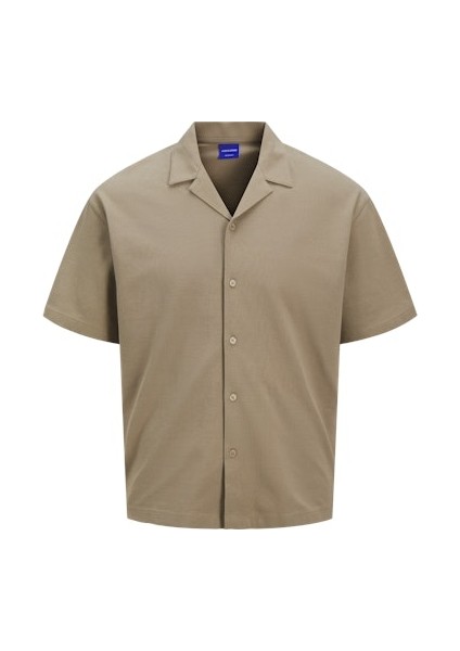 Jack Jones Erkek Pamuklu Bej Polo Yaka Gömlek 12269996