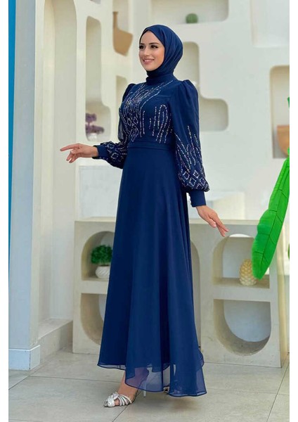 7022 Abiye Lacivert modelleri