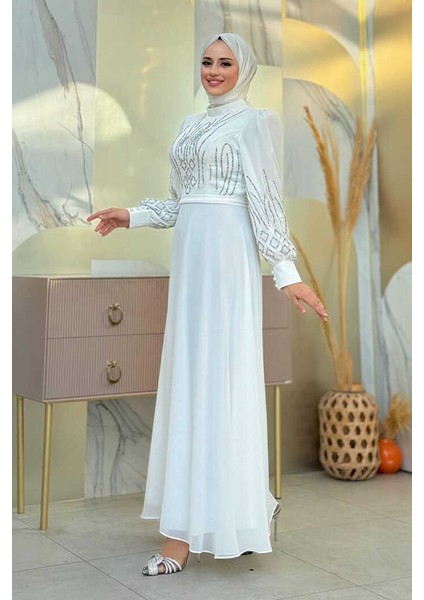 7022 Abiye Ekru modelleri