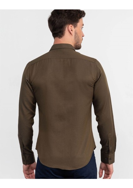 Slim Fit Düz Erkek Gömlek