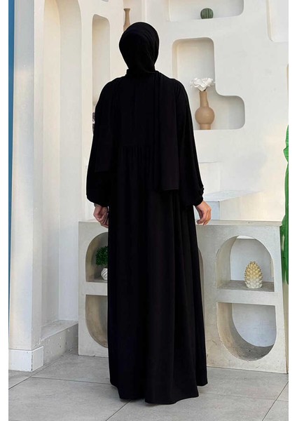 Şallı Kruvaze Namaz Elbisesi 6027 Siyah fiyatları