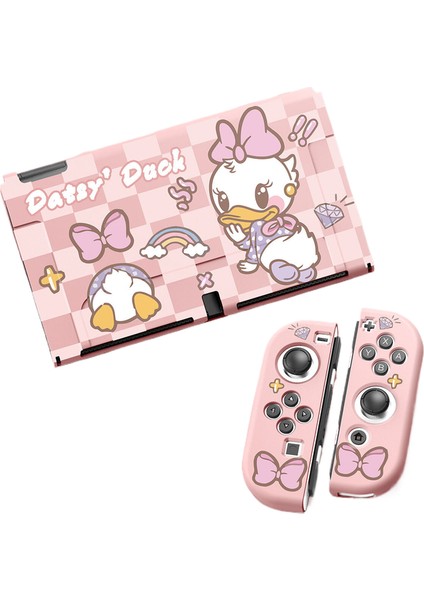 Nintendo Switch OLED Buzlu Kabartmalı Koruyucu Kılıf Tpu Yumuşak Kılıf Papatya (Yurt Dışından)