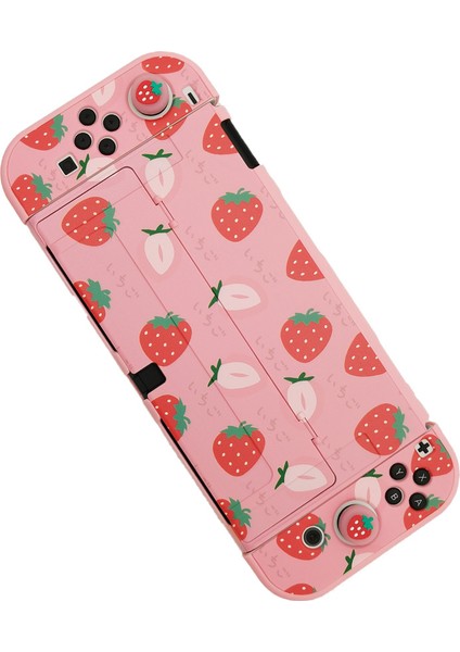 Nintendo Switch OLED Bölünmüş Tam Paket Koruyucu Kılıf Çilek (Yurt Dışından)