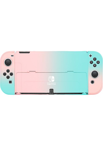 Nintendo Switch OLED Koruyucu Kılıf Ultra Ince Bölünmüş Pc Sert Kılıfı Pembe Yeşil (Yurt Dışından)