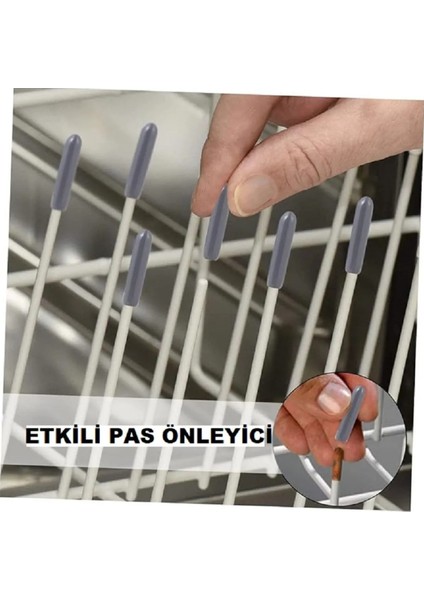 125 Adet Gri Pas ve Çizik Önleyici Bulaşık Sepet Aksesuarı Kapakları 3 cm Boy fırsatları