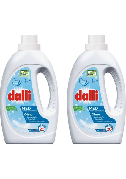 Dalli Alerjisi Olanlar ve Hassas Cilde Sahip Kişiler Için Sıvı Çamaşır Deterjanı 1,1 Lt 20 Yıkama 2'li Set