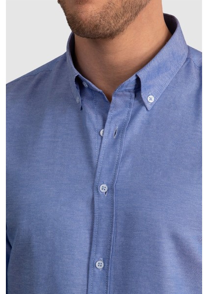 Slim Fit Dar Kesim Oxford Spor Erkek Gömlek modelleri