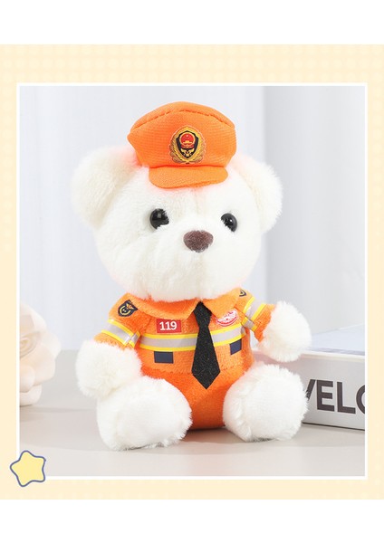 15CM Polis Ayı Peluş Kolye Anahtarlık (Yurt Dışından)