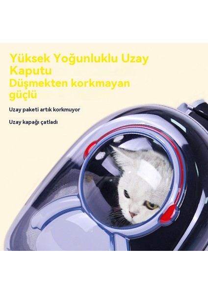 Kedi Çantası Taşınabilir Dışarı Nefes AlabilSırt Çantası Köpek Sırt Çantası Kedi Kafesi Uzay Kapsülü Evcil Hayvan Büyük Kapasiteli Kedi Çantası (Yurt Dışından)