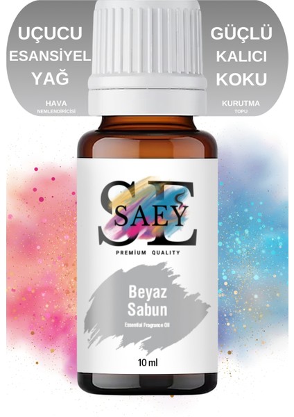 Beyaz Sabun Esansiyel Uçucu Koku Yağ Buhurdanlık Yağı Difüzör Esansı Hobi Esans 10ml