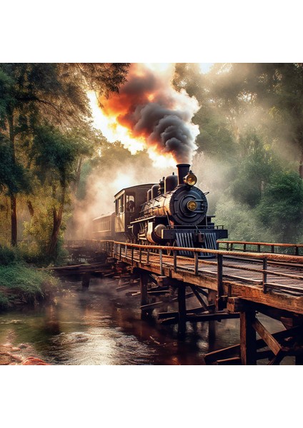 Manzara Tren ve Doğa Kanvas Tablo