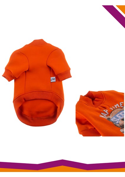 Basic Köpek Baskılı Sweatshirt Nap Time Sleep Happy Hour İçi Polarlı Kıyafet fiyatları