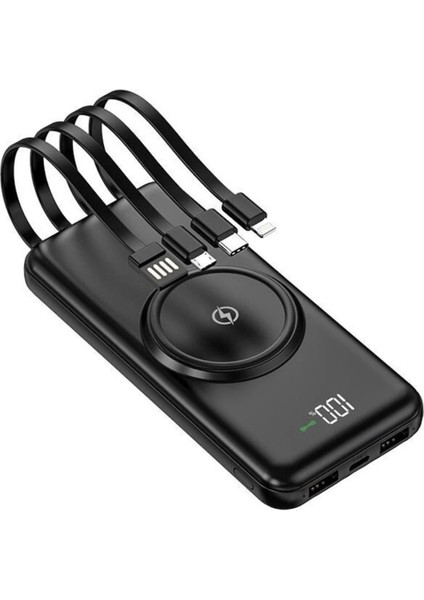 Plus 24000 Mah Kablosuz Şarj Destekli Sabit Kablolu Kılf Hediyeli Powerbank