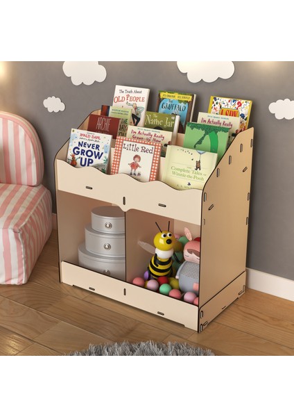 Toby 6 Bölmeli Ahşap Montessori Kitaplık Bebek Çocuk Odası Eğitici Iskandinav Tarz Kitaplık modelleri
