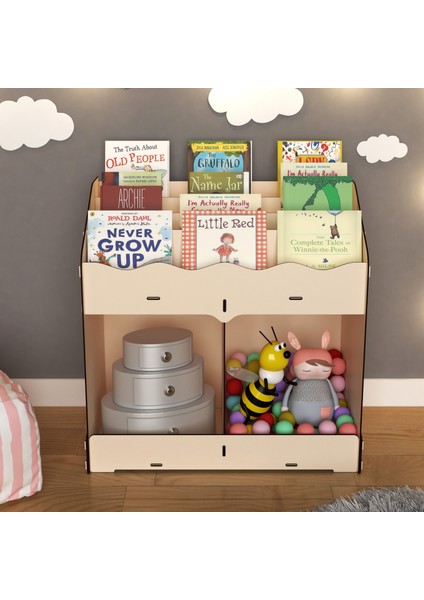 Toby 6 Bölmeli Ahşap Montessori Kitaplık Bebek Çocuk Odası Eğitici Iskandinav Tarz Kitaplık fırsatları