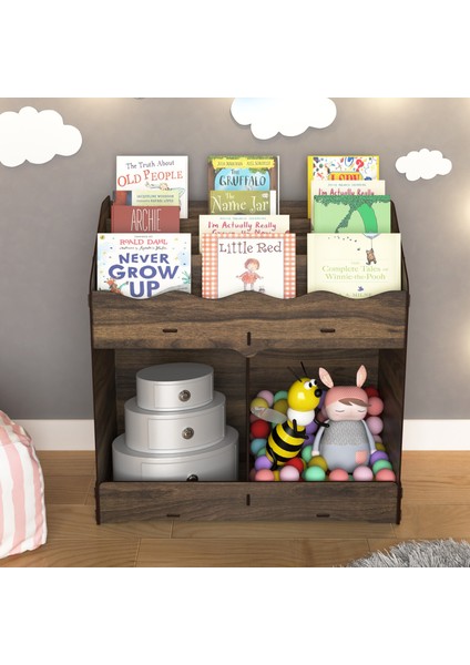 Toby 6 Bölmeli Ahşap Montessori Kitaplık Bebek Çocuk Odası Eğitici Iskandinav Tarz Kitaplık fırsatları
