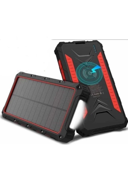 Enerjili Wireless Özellikli 20000 Mah Solar Powerbank - 2+1 Çıkışlı fiyatları