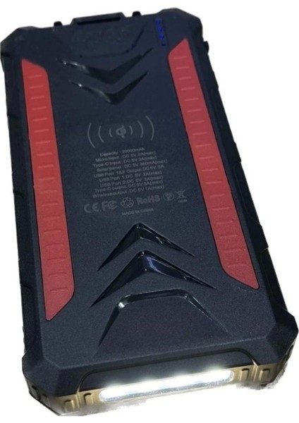 Enerjili Wireless Özellikli 20000 Mah Solar Powerbank - 2+1 Çıkışlı modelleri