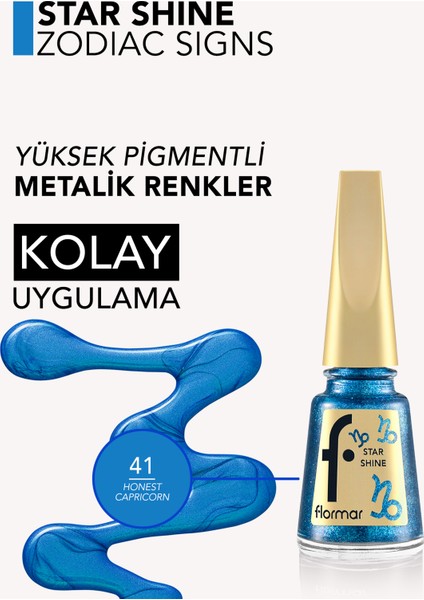 Oğlak Burcu - Star Shine Yüksek Pigmentli & Parlak Bitişli Metalik Oje
