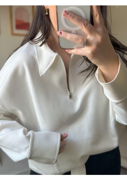 Fermuarlı Oversize Polo Yaka Sweat fiyatları