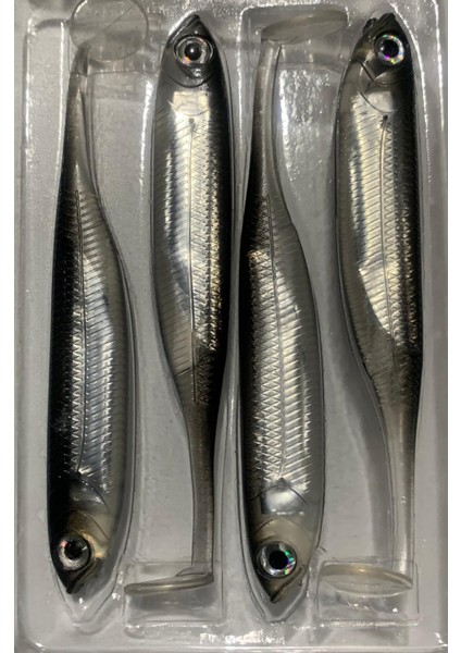 Real Fish Silikon Balık Yem Gri Renkli BÜYÜK BOY 10 cm