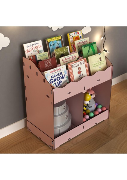 Toby 6 Bölmeli Ahşap Montessori Kitaplık modelleri