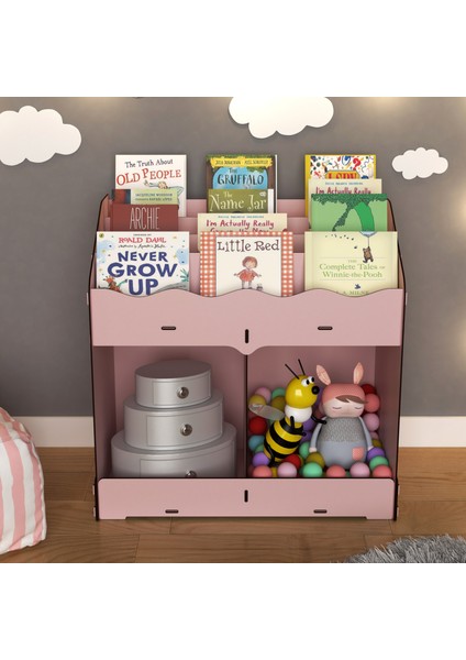 Toby 6 Bölmeli Ahşap Montessori Kitaplık fırsatları