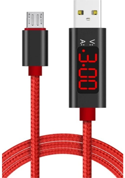 J12 Micro Usb V-A Led Göstergeli Şarj Kablosu -1mt