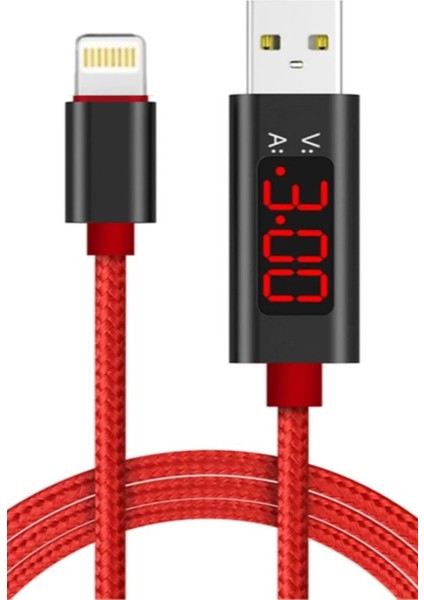 J12 Lightning IOS V-A Led Göstergeli Şarj Kablosu -1mt