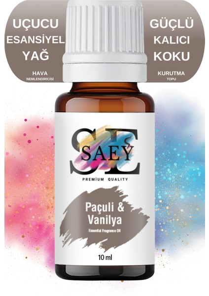 Paçuli Vanilya Esansiyel Uçucu Koku Yağ Buhurdanlık Yağı Difüzör Esansı Hobi Esans 10ML
